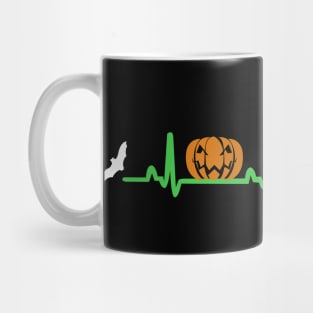 Halloween Pumpkin Heartbeat T-shirt Mug